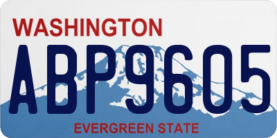 WA license plate ABP9605