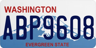 WA license plate ABP9608