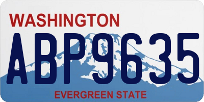 WA license plate ABP9635