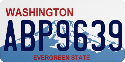 WA license plate ABP9639