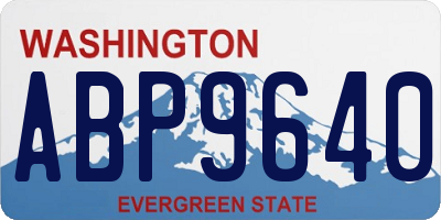 WA license plate ABP9640