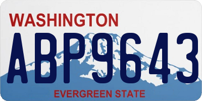 WA license plate ABP9643