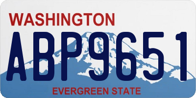 WA license plate ABP9651