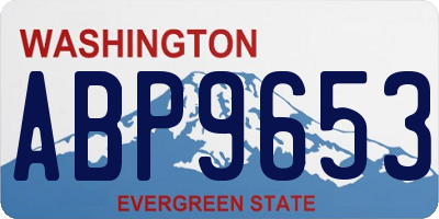 WA license plate ABP9653