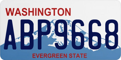 WA license plate ABP9668