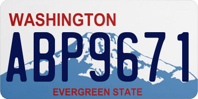 WA license plate ABP9671