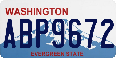 WA license plate ABP9672
