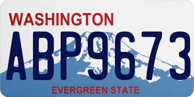 WA license plate ABP9673