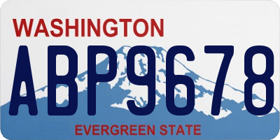 WA license plate ABP9678
