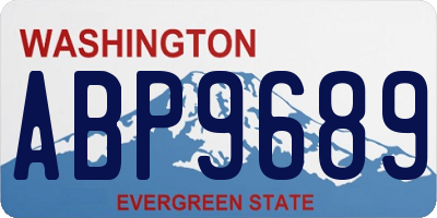 WA license plate ABP9689