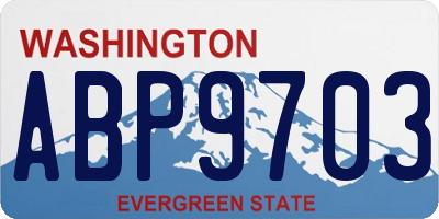 WA license plate ABP9703