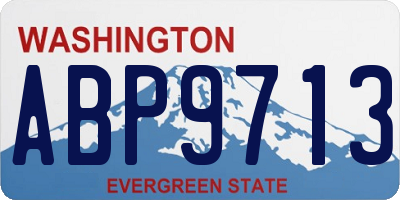 WA license plate ABP9713