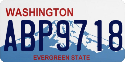 WA license plate ABP9718