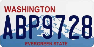 WA license plate ABP9728