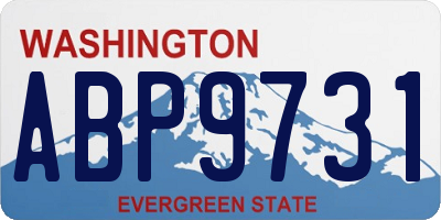 WA license plate ABP9731