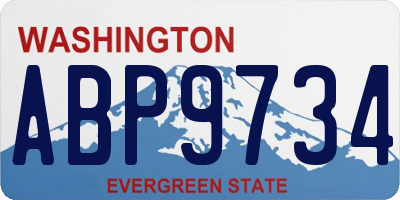 WA license plate ABP9734