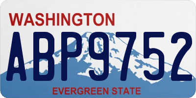 WA license plate ABP9752