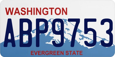 WA license plate ABP9753