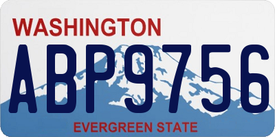 WA license plate ABP9756
