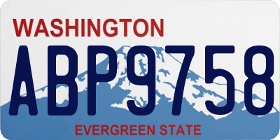 WA license plate ABP9758