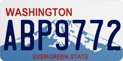 WA license plate ABP9772
