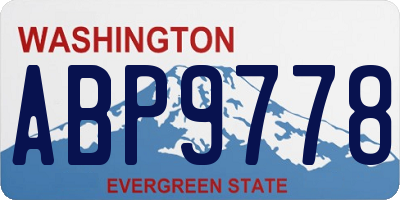 WA license plate ABP9778