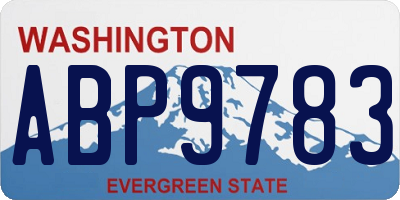 WA license plate ABP9783