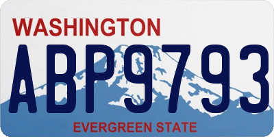 WA license plate ABP9793