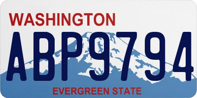 WA license plate ABP9794