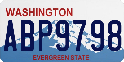 WA license plate ABP9798