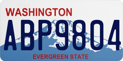 WA license plate ABP9804