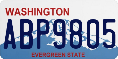 WA license plate ABP9805