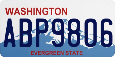 WA license plate ABP9806
