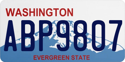 WA license plate ABP9807