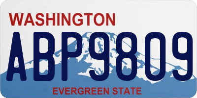 WA license plate ABP9809