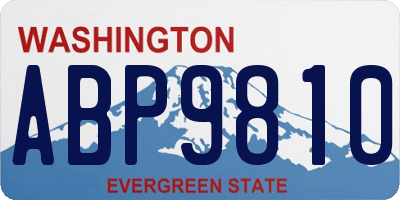 WA license plate ABP9810