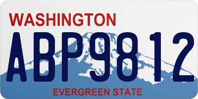 WA license plate ABP9812