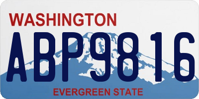 WA license plate ABP9816