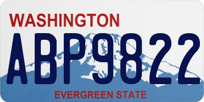 WA license plate ABP9822