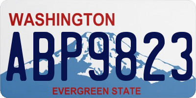 WA license plate ABP9823
