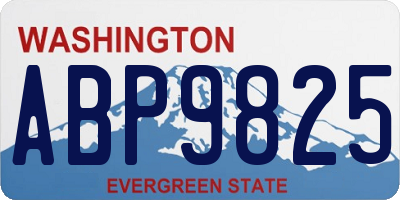 WA license plate ABP9825