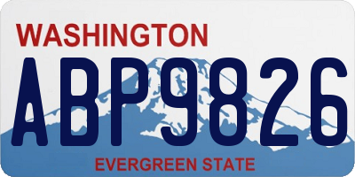 WA license plate ABP9826