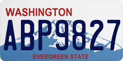 WA license plate ABP9827