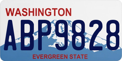 WA license plate ABP9828