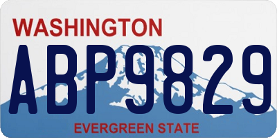 WA license plate ABP9829