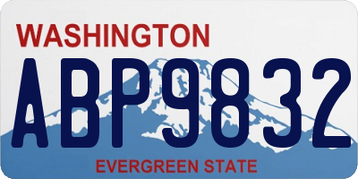 WA license plate ABP9832