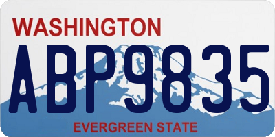 WA license plate ABP9835