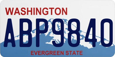 WA license plate ABP9840