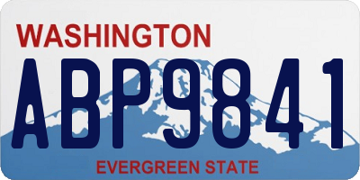 WA license plate ABP9841
