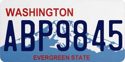 WA license plate ABP9845
